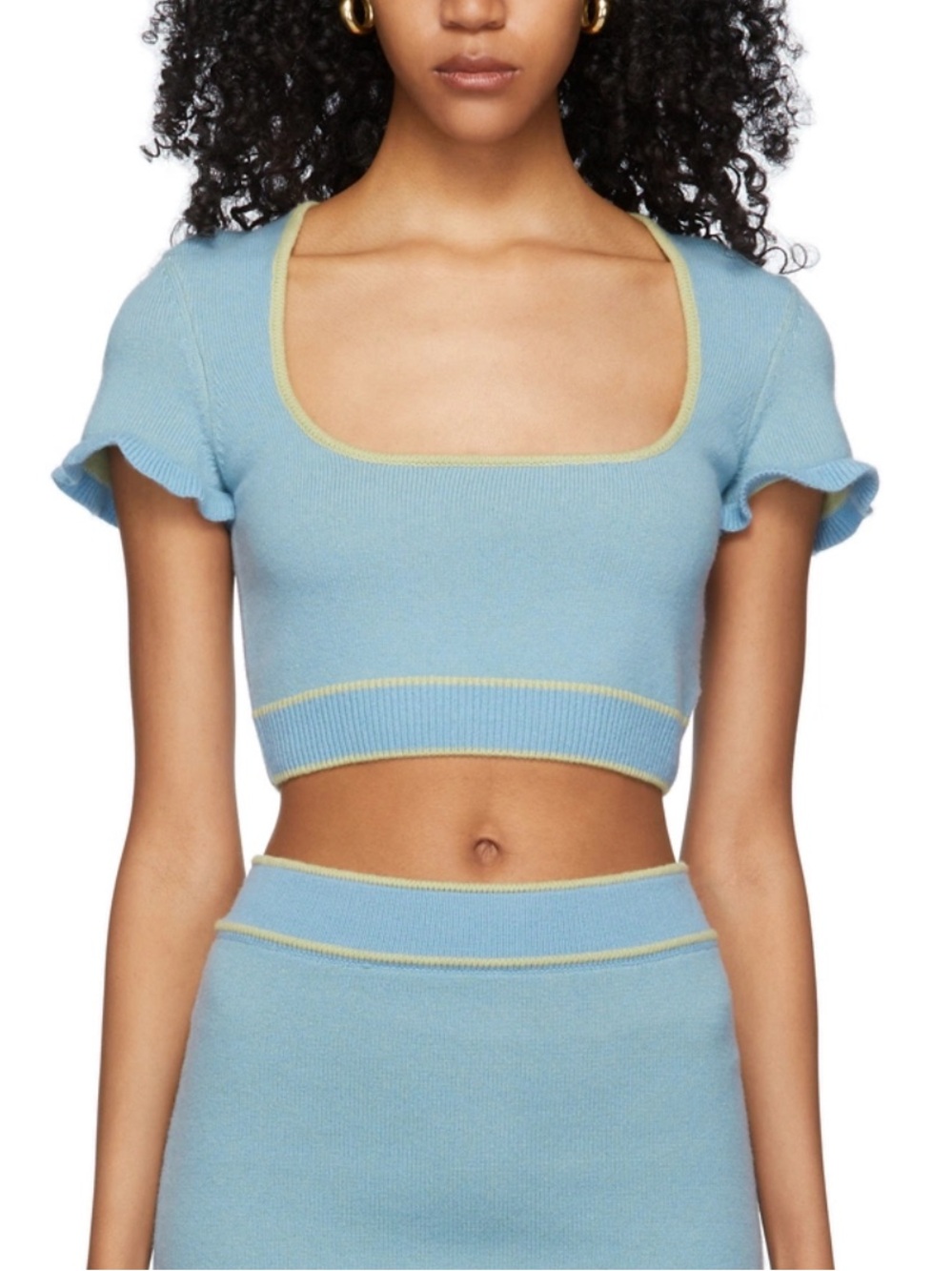 Danielle Guizio
Wool Allure Blue Knit Scoop Neck Top size L